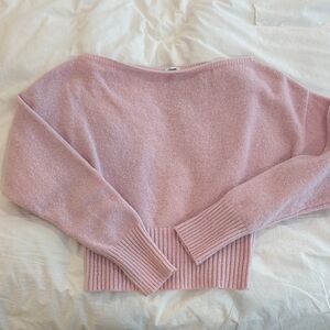 Soft Pink sweater off the shoulder